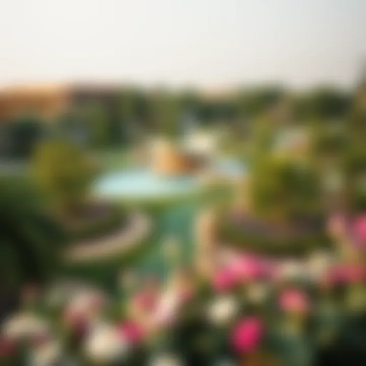 Close-up of Zabeel Park's unique landscaping features and recreational areas